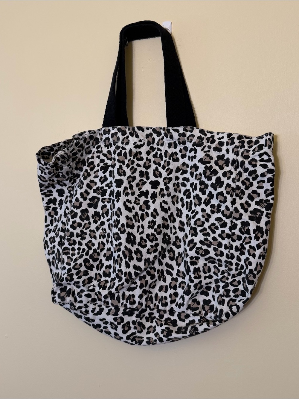 Cheetah Print Canvas Tote Bag 100% Cotton Shoulder Shopper Animal Cynthia Rowley
